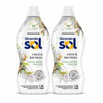 Kit 2 amaciantes concentrados Girando Sol coco e baunilha 1,5 Kit 2 amaciantes concentrados Girando Sol coco e baunilha 1,5