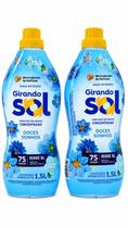 Kit 2 amaciantes concentrados Girando Sol Doces Sonhos 1,5l