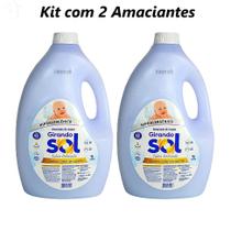 Kit 2 Amaciantes de Roupas Girando Sol 5 Litros Talco Delicado Kit 2 Amaciantes de Roupas Girando Sol 5 Litros Talco Delicado