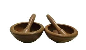 kit 2 Amassadores Triturador de Tempero Com Machucador Tigela de Madeira Artesanal kit 2 Amassadores Triturador de Tempero Com Machucador Tigela de Madeira Artesanal