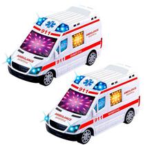 Kit 2 Ambulâncias Bate Volta Hospital Som de Sirene e Luzes