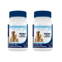 Kit 2 Aminomix Pet 120 Comprimidos Suplemento Para Cães E Gatos Kit 2 Aminomix Pet 120 Comprimidos Suplemento Para Cães E Gatos