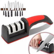 Kit 2 Amoladoes Afiadores De Facas Em Aço Inox Com 3 Afiadores