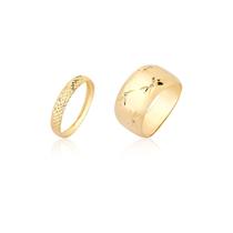 Kit 2 Anéis Conjunto Anel Largo 10mm Aparador Ouro 18k Kit 2 Anéis Conjunto Anel Largo 10mm Aparador Ouro 18k