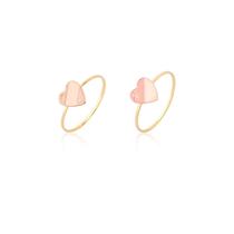 Kit 2 Anéis Conjunto Coração Ouro 10k Maciço Rosé Kit 2 Anéis Conjunto Coração Ouro 10k Maciço Rosé