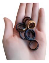 kit 2 Anéis De Coco Tucum Unissex Marrom