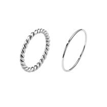 Kit 2 Anel Feminino Aliancinha Torcido E Liso Prata Legitima 925 Kit 2 Anel Feminino Aliancinha Torcido E Liso Prata Legitima 925