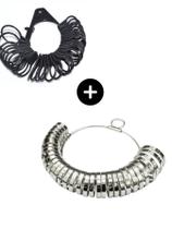 Kit 2 Aneleira Metal Plástica Medidor Anel Aliança Dedo