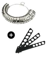 Kit 2 Aneleira Metal Régua Plástico Medir Dedo Medidor Anel Kit 2 Aneleira Metal Régua Plástico Medir Dedo Medidor Anel