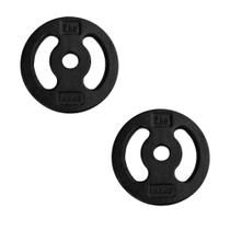 Kit 2 Anilhas 2kg De Ferro Vazada Aberta Supino Barra Treino