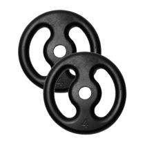 Kit 2 Anilhas 4Kg Fitness Ferro Pintada Academia Treino 8Kg