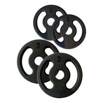 Kit 2 Anilhas De 1kg E 2 Anilhas De 2kg Ferro Pintado