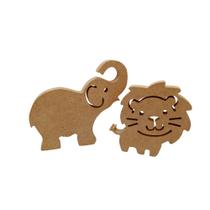 Kit 2 Animais Safari Mdf Cru Elefante Leão Decorar Vitrine Mesa Festa Kit 2 Animais Safari Mdf Cru Elefante Leão Decorar Vitrine Mesa Festa
