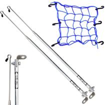 Kit 2 Antena Corta Pipa Cerol Linha Fio Proteção Cromada Retrovisor / Rede Redinha Elástica Aranha Capacete Moto Kit 2 Antena Corta Pipa Cerol Linha Fio Proteção Cromada Retrovisor / Rede Redinha Elástica Aranha Capacete Moto