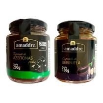 Kit 2 Antepastos Amaddre: Tapenade Azeitona Preta, Caponata
