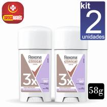 Kit 2 Anti transpirante Creme Rexona Clinical Masculino Classic 96h 58g