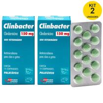 Kit 2 Antimicrobiano Clinbacter 150mg Cães E Gatos Agener Original