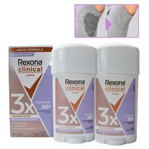 Kit 2 Antitranspirantes Rexona Clinical Extra Dry Creme 58 G Anti Manchas