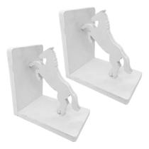 Kit 2 Aparador Livros Mdf Suporte Cavalo Rústico Apoio Prateleira Estante Enfeite Segurador