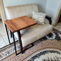 KIT 2 Aparador Mesinha de Canto Apoio Para Sofá Ferro e Madeira Artesanal