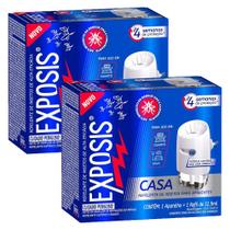 Kit 2 Aparelhos Elétrico + Refil Repelente Líquido Exposis Casa 32,9ml