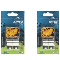 Kit 2 Apito De Metal Profissional Com Cordão Pack Esportivo