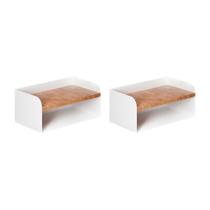 Kit 2 Apoios de Cabeceira em Aço Linha Home Padrão Morphi Design 45 Branco