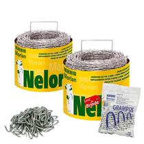 Kit 2 Arame Farpado Para Cerca Nelore 250m + 1kg Grampo Morlan