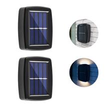 Kit 2 Arandela 2 Focos Luz Potente Solar Fotocélula Externo