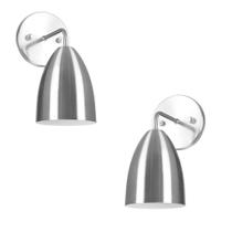 Kit 2 Arandela Aluminio Cone Sadan Escovado 23x29cm
