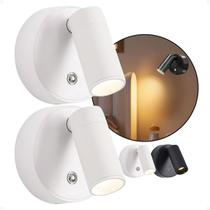 Kit 2 Arandela Cabeceira LED Recarregável Magnética Interna