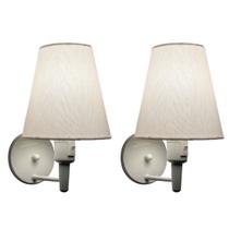 Kit/2 Arandela Cone Md-2013 Branco C/ Inter Liga e Desl Cúpula em Tecido Branco - Bivolt