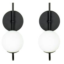 Kit 2 Arandela Curva Globo 12 Jabuticaba Preto Fosco Bivolt Kit 2 Arandela Curva Globo 12 Jabuticaba Preto Fosco Bivolt