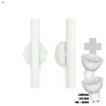 Kit 2 Arandela de Parede Slim Palito - Branco + LED GU10 Kit 2 Arandela de Parede Slim Palito - Branco + LED GU10