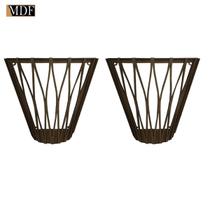 Kit 2 Arandela Design Sanfonada Mdf Madeira Imbuia Kit 2 Arandela Design Sanfonada Mdf Madeira Imbuia