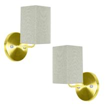 Kit 2 Arandela Dourado De Cupula Quadrada Rustico Escuro