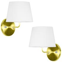 Kit 2 Arandela Dourado De Cupula Tradicional Branco