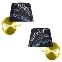Kit 2 Arandela Dourado De Cupula Tradicional Giz Kit 2 Arandela Dourado De Cupula Tradicional Giz