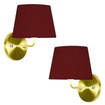 Kit 2 Arandela Dourado De Cupula Tradicional Vermelho Kit 2 Arandela Dourado De Cupula Tradicional Vermelho