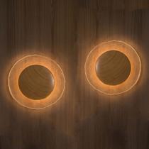 Kit 2 Arandela Eclipse Castanho Vidro Piastra Cristal Led Branco Quente 30cm Madelustre Kit 2 Arandela Eclipse Castanho Vidro Piastra Cristal Led Branco Quente 30cm Madelustre