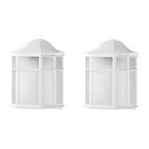 Kit 2 Arandela Externa Janelinha Branca Colonial Parede