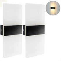 Kit 2 Arandela Interna Sala Acrilico Jateado Led Integrado