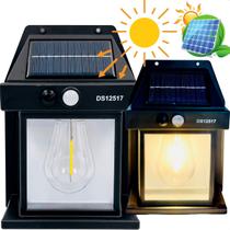 Kit 2 Arandela Lâmpada LED Solar Regarregável Externa Luminária Luz Sensor Presença Iluminação Sustentável Recarregável Moderna Parede