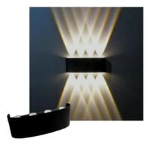 KIT 2 Arandela Led 8w Preta Retangular 2 Focos Luz Branco Quente KIT 2 Arandela Led 8w Preta Retangular 2 Focos Luz Branco Quente