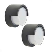 Kit 2 Arandela Mini Iglu Redonda 8W 3000K Bivolt IP65