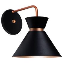 Kit 2 Arandela Parede Berlin 15cm Preto C/ Cobre Kit 2 Arandela Parede Berlin 15cm Preto C/ Cobre