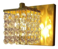 Kit 2 Arandela Parede Dourada Cristal Lavabo Kit 2 Arandela Parede Dourada Cristal Lavabo