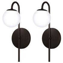 Kit 2 Arandela Parede Luminária Jabuticaba Globo Vidro Preto