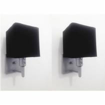 Kit/2 Arandela Quadrada Md-2019 Cinza C/ Inter Liga e Desl Cúpula em Tecido Preto - Bivolt Kit/2 Arandela Quadrada Md-2019 Cinza C/ Inter Liga e Desl Cúpula em Tecido Preto - Bivolt