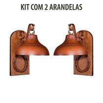 Kit 2 Arandela Rústica Estancia Ferradura Madeira Madelustre Kit 2 Arandela Rústica Estancia Ferradura Madeira Madelustre